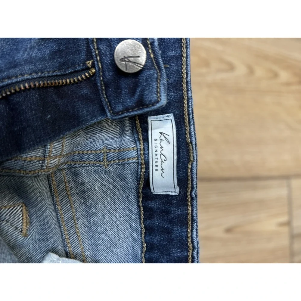 Kancan Signature Stylish Distressed‎ Womens Dark Wash Distressed Skinny Jeans 25